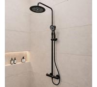 Colonne de douche Thermostatique finition Noire Mate - 133x28x52 cm - MOLLY BLACK