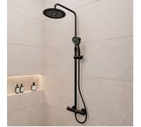 Colonne de douche Thermostatique finition Noire Mate - 133x28x52 cm - MOLLY BLACK