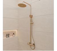 Colonne de douche Thermostatique finition Or Doré Brossé 133x26x52 cm - MOLLY GOLD