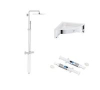 Colonne de douche thermostatique GROHE Vitalio Joy Système 230 + Tablette d'angle GROHE Start Cube + colle Quickglue