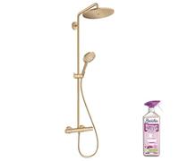 Colonne de douche thermostatique HANSGROHE Croma Select S 280 Bronze brossée + nettoyant Briochin