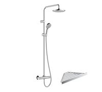 Colonne de douche thermostatique HANSGROHE Vernis Blend 200 Green chromé + tablette AddStoris