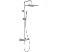 Jacob Delafon Colonne de douche thermostatique Brigitte – Tête 28 cm XXL, Douchette 2 jets, Chrome