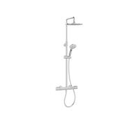 Jacob Delafon - Colonne de Douche Thermostatique JULIETTE - Pomme de tête ronde 25cm - Douchette ronde 3 Jets - 33,4x131,5x51,9 cm - Finition Chrome - E46810-CP