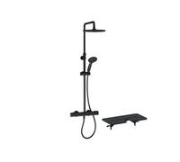 Colonne de douche thermostatique JACOB DELAFON Juliette noir mat + tablette de douche