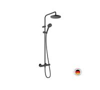 Hansgrohe Ensemble de douche mural Vernis Blend 200 1 jet avec thermostat noir mat 26276670