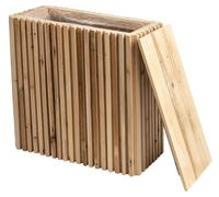 Colonne de plantation en bois avec film protecteur et couvercle - environ 52 x 52 x 23 cm - Socle en bois servant de jardinière