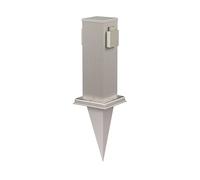 ledscom.de Colonne de Prises de Jardin Polly avec Pique pour l'extérieur, IP44, 2-Fois, Acier Inoxydable, carré, 27cm