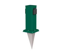 ledscom.de Colonne de Prises de Jardin Polly avec Piquet de Terre pour l'extérieur, IP44, 2-Fois, Vert, carré, 27cm