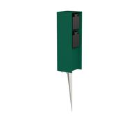 Colonne de prises de jardin POMI avec piquet pour l'extérieur IP44 double vert