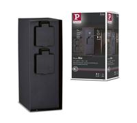Colonne De Prises Rio Interrupteur Crépusculaire Ip44 Anthracite