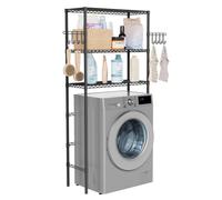 Colonne de rangement au-dessus machine à laver réglable pour salle de bain et buanderie Acier au carbone 90x35x195cm montage facile