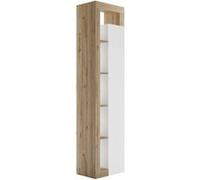 Colonne de rangement avec étagères blanc laqué et aspect bois finition Cadiz - ARTURO - ALTOBUY Blanc
