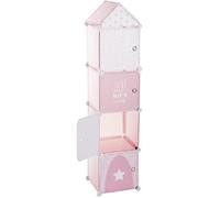 Colonne de rangement coloris Rose en Polypropylène - Dim : L34x l140 x H32 cm