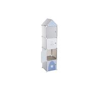 Atmosphera - Casiers de Rangement Enfant Colonne - Gris et Bleu 34x139 cm