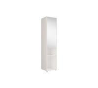 Colonne de rangement pour lit escamotable ? Avec miroir et penderie ? 1 porte et 2 niches - Blanc ? MOVELINO