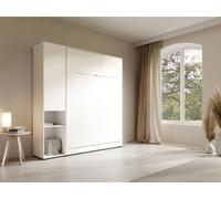Colonne de rangements pour lit escamotable ? Avec étagère ? 1 porte et 2 niches - Blanc ? MOVELINO