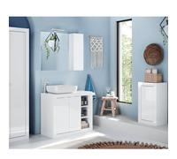 Colonne de salle de bain 1 porte laqué blanc H195cm CALIA