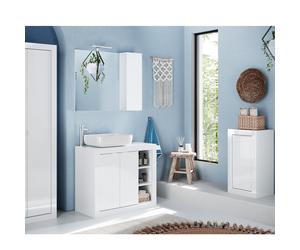 Colonne de salle de bain 1 porte laqué blanc H195cm CALIA