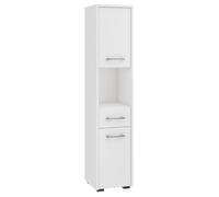 Colonne de salle de bain - 2 portes - 1 tiroir - 30x30x140 cm - Meuble de rangement salle de bain - Armoire sdb - Blanc