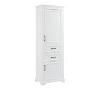 Colonne de salle de bain 60/40/180 cm blanche en MDF avec rangements
