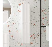 Colonne de salle de bain Blanc Neige Suspendu - Hauteur 120 cm - 2 Portes - LEON