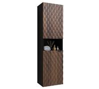 Colonne de salle de bain collection KING - Chêne foncé et noir