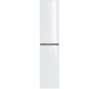 Colonne de salle de bain en mélamine coloris béton - blanc - Longueur 30 x profondeur 27 x Hauteur 140 cm