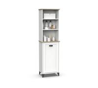 Colonne de salle de bain meuble de rangment coloris blanc chêne cambrian - Longueur 46 5 x Profondeur 31 x hauteur 168 cm