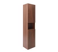 Colonne de salle de bain suspendue 36 x 165 cm avec niche ouverte, effet bois noyer mat (SATEVOV36NA)