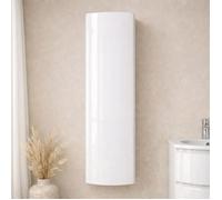 Colonne de salle de bain suspendue blanc brillant moderne gain de place porte courbe Los Angeles