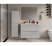 Colonne de salle de bain suspendue - Blanc - L30 x l30 x 120 cm - STEFANIE