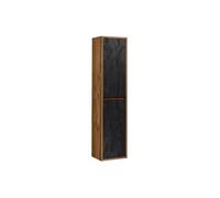 Colonne de salle de bain suspendue - Coloris naturel et anthracite - H170 cm - TIKITIKI