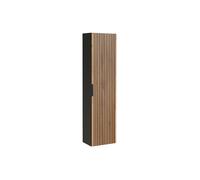 Colonne de salle de bain suspendue - Naturel clair et noir - H140 cm - MADELA