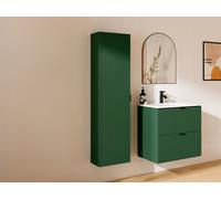 Colonne de salle de bain suspendue striée - Vert mat - H140 cm - ZEVINI