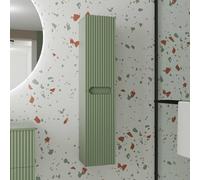 Colonne De Salle De Bain Vert Olive Suspendu - Hauteur 120 Cm - 2 Portes - Leon