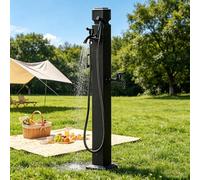 Colonne d'eau de jardin à robinet extérieur avec robinet et pistolet pulvérisateur, bouche d'eau verticale pour cour, patio, pelouse, robinet d'eau en acier inoxydable 304(Style 4,Height: 80cm/31.5in)
