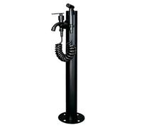 Colonne d'eau de jardin avec robinet et pistolet pulvérisateur, support de tuyau autoportant noir, robinet d'eau sans gel pour cour, bouche d'incendie extérieure(A,Height: 95cm/37.4in)