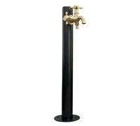 Colonne d'eau de jardin avec robinet et pistolet pulvérisateur, support de tuyau autoportant noir, robinet d'eau sans gel pour cour, bouche d'incendie extérieure(D,Height: 60cm/23.6in)