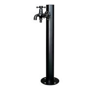 Colonne d'eau de jardin avec robinet et pistolet pulvérisateur, support de tuyau autoportant noir, robinet d'eau sans gel pour cour, bouche d'incendie extérieure(C,Height: 95cm/37.4in)