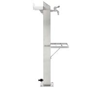 Colonne d'eau de jardin carrée en acier inoxydable 95 cm avec robinet, raccord Gardena, accessoires de montage, étagères, idéal pour l'arrosage du jardin, la terrasse et la serre
