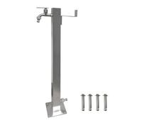 Colonne d'eau de jardin Elbe en acier inoxydable 87 cm carrée robinet extérieur résistant au gel, Colonne de jardin avec porte-tuyau, filetage extérieur G1/2, avec deux adaptateurs de tuyau de jardin