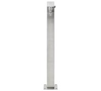Colonne d'eau de jardin en acier inoxydable carrée 95 cm avec robinet, raccord pour tuyau d'arrosage, système d'irrigation pour terrasse, arrosage de pelouse, arroseur, soupape, arroseur