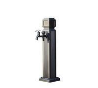 Colonne d'eau de jardin en aluminium noir avec robinet, support de tuyau carré vertical avec robinet pour l'irrigation et le nettoyage du jardin (65 cm / 26 in)