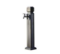 Colonne d'eau de jardin en aluminium noir avec robinet, support de tuyau carré vertical avec robinet pour l'irrigation et le nettoyage du jardin (85 cm / 33 in)