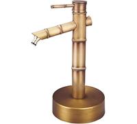 Colonne D'eau De Jardin En Bambou Antique Entièrement En Cuivre, Robinet De Cour, Fontaine D'eau Décorative À Hauteur Réglable(51.5cm/20.3 in)