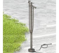 Colonne d'eau de jardin en segments de bambou, colonne d'eau de jardin verticale multifonction en cuivre pour l'extérieur avec pistolet pulvérisateur (109 cm / 43 in)