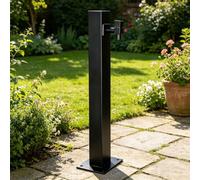 Colonne d'eau de jardin extérieure en acier inoxydable | Fontaine d'eau décorative de robinet à Double sortie de bouche d'incendie de cour verticale pour l'arrière-cour