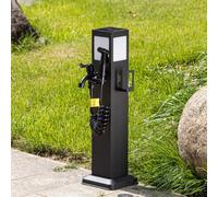 Colonne d'eau d'extérieur avec robinet, borne-fontaine en acier inoxydable, station de puisage résistante au gel avec éclairage solaire pour jardin, pelouse et terrasse