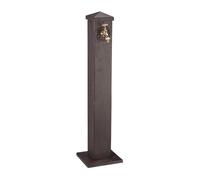 Colonne d'eau Relaxdays carrée style antique avec robinet raccord 3/4 pouce en métal fontaine sur pied 91 cm marron